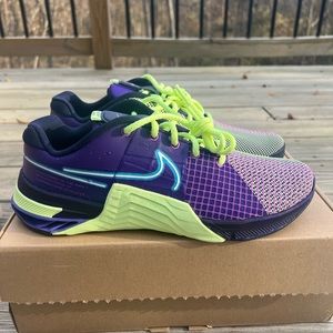 NEW Nike Metcon 8 AMP Deep Purple Volt CrossFit Training Shoes Size 10.5 $140